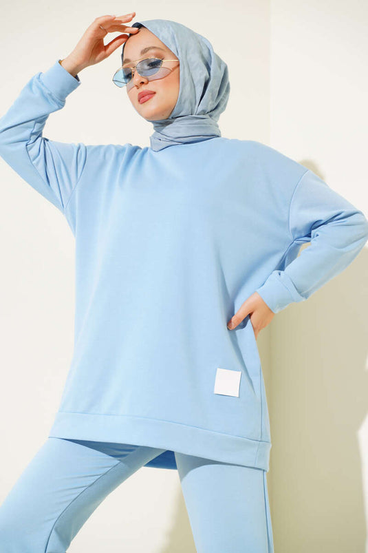 Detailed Arm Double Set Baby Blue