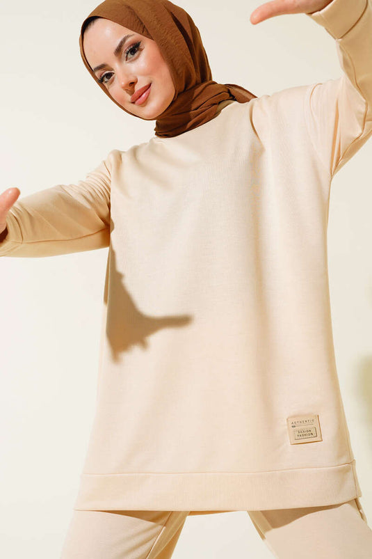 Arma Detailed Two-Piece Set Beige