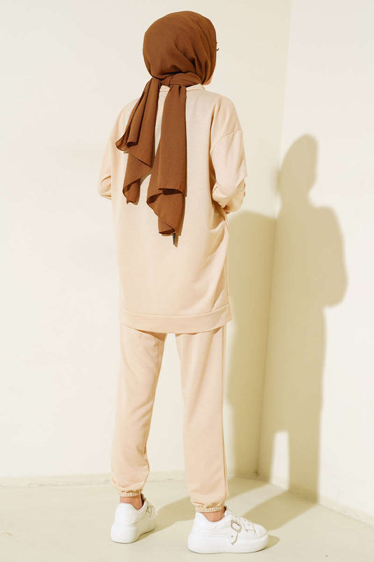 Arma Detailed Two-Piece Set Beige