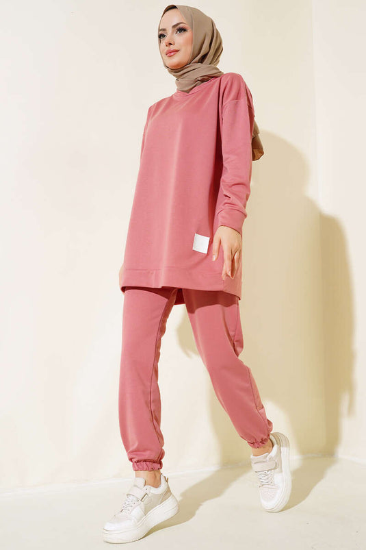 Detailed Arm Double Set Rose Pink