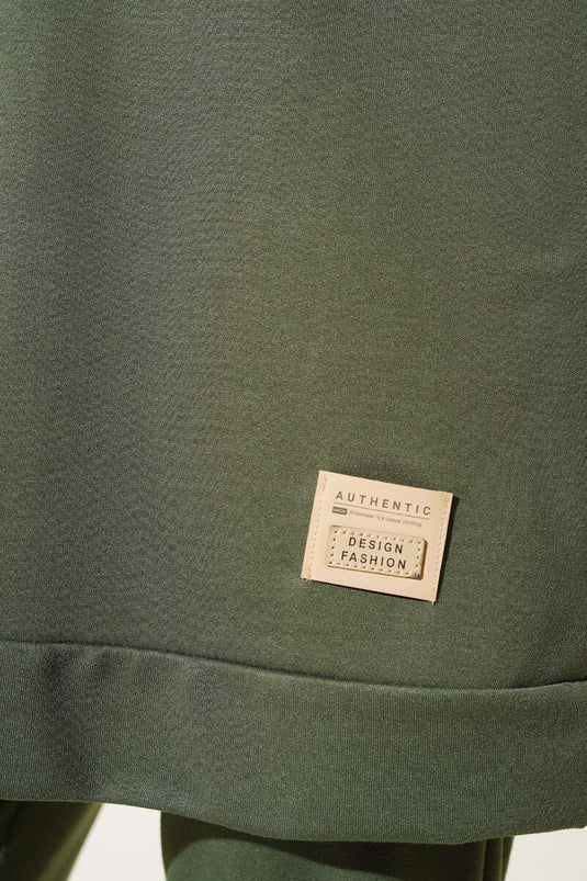 Detailed Armored Two-Piece Set Khaki