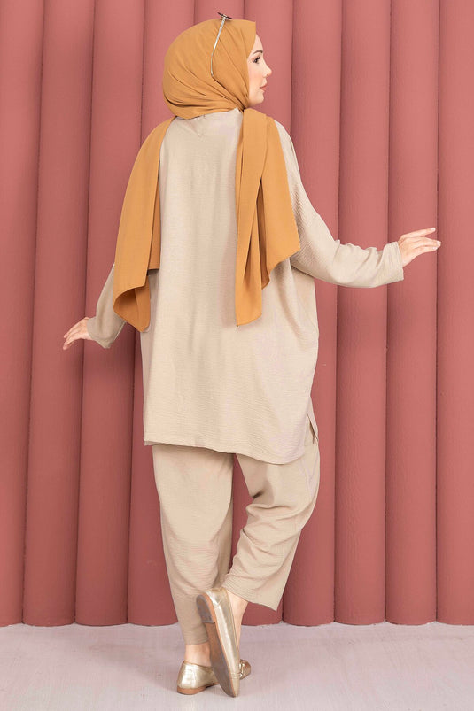 Arma Detaylı Salaş Yazlık Takım Camel