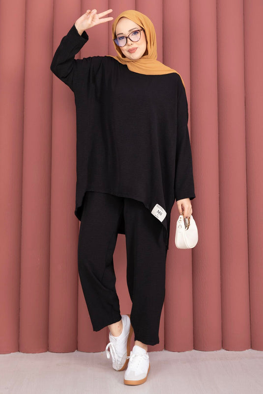 Ensemble d'été ample avec détails Arma noir