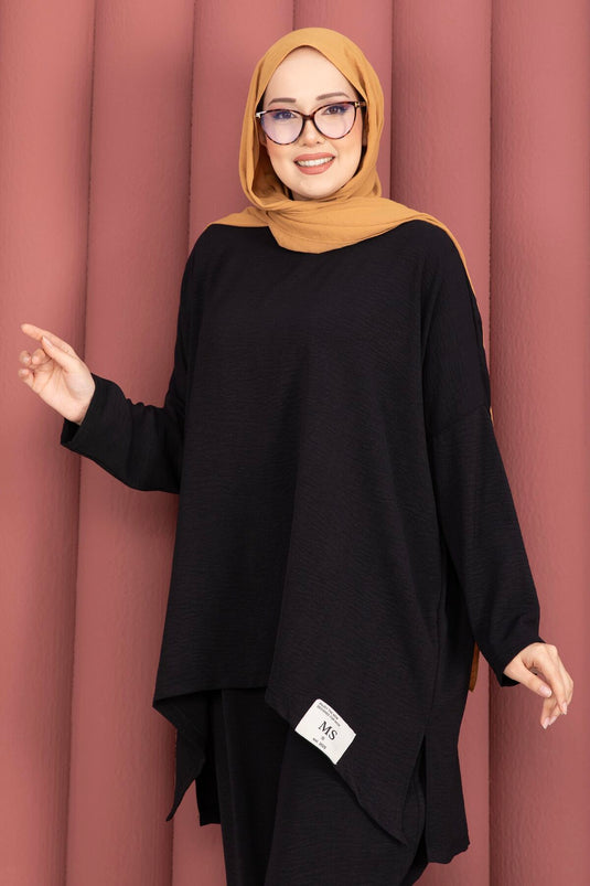 Ensemble d'été ample avec détails Arma noir