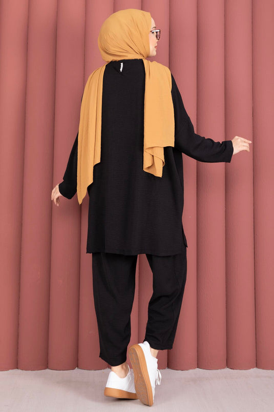 Ensemble d'été ample avec détails Arma noir