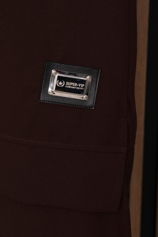 Ensemble hijab deux pièces Arma Detailed Sport couleur marron café