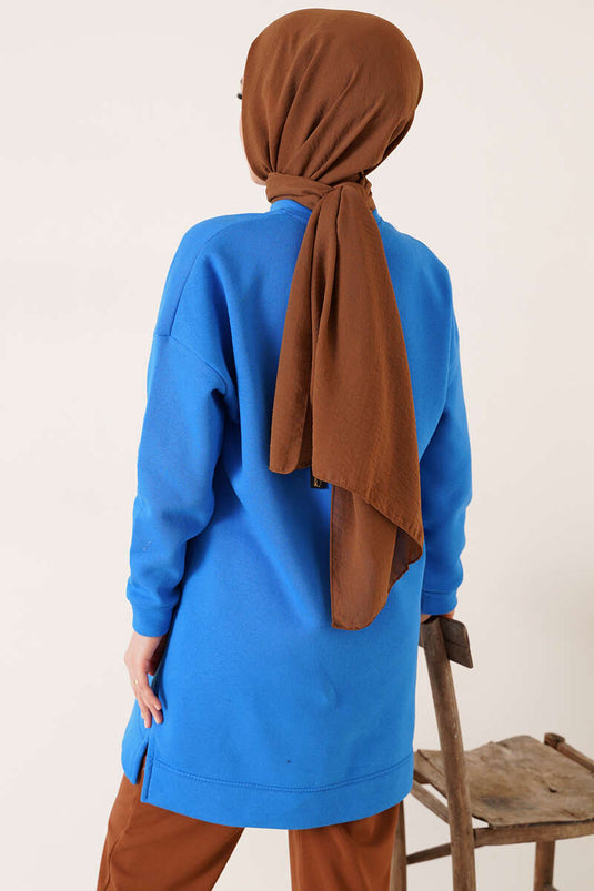 Arm Detailed Three Thread Tunic Indigo