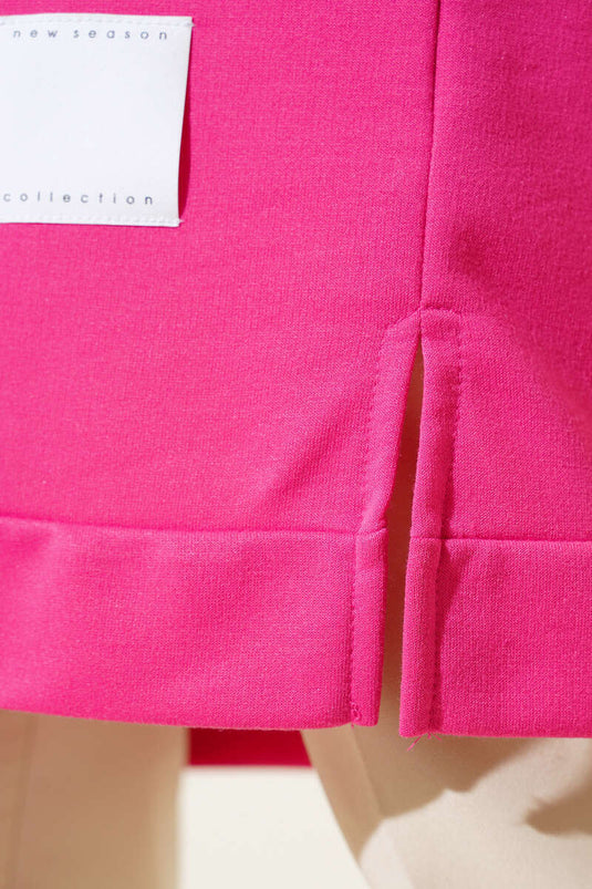 Arm Detailed Long Tunic Fuchsia