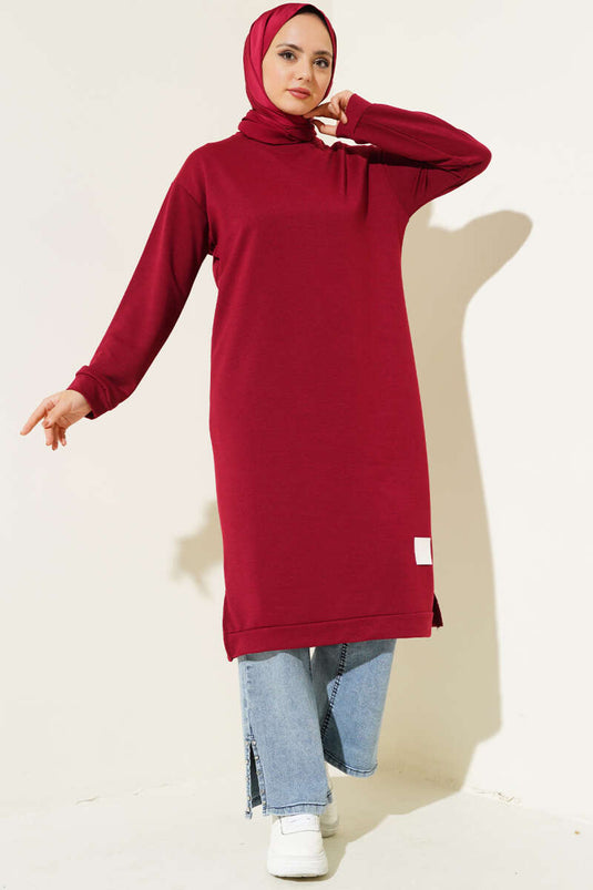 معطف من الأسلحة مفصلة سترة طويلة حمراء كلاريت