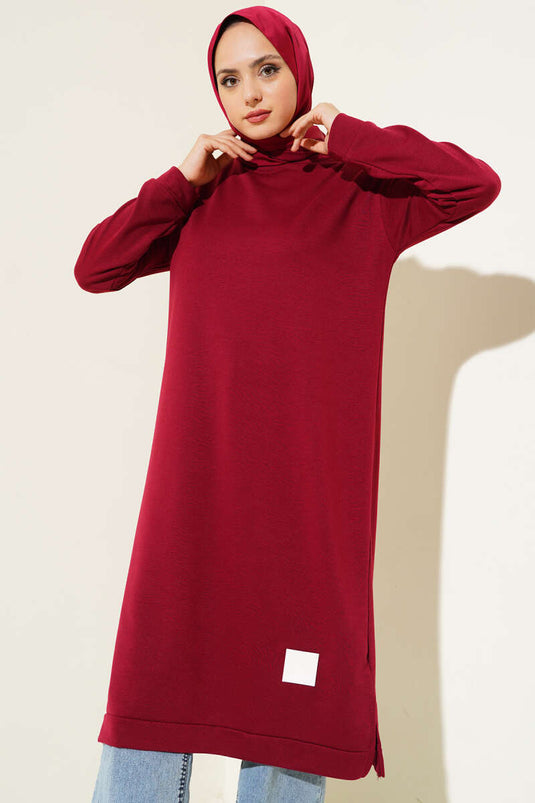 معطف من الأسلحة مفصلة سترة طويلة حمراء كلاريت