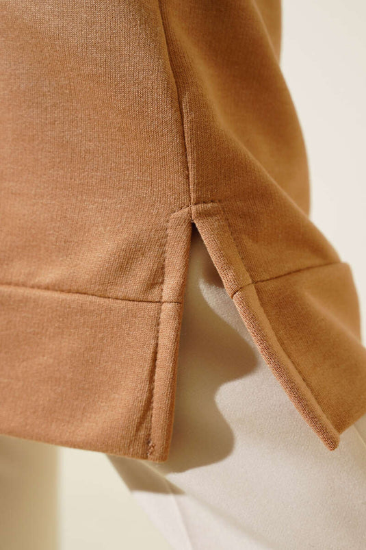 Arma Detaylı Uzun Tunik Latte