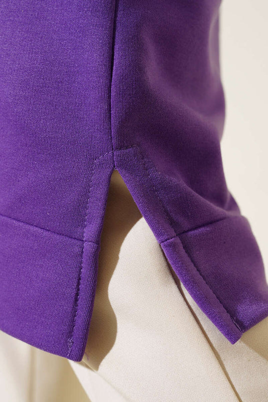 Long Tunic Purple with Emblem Detail