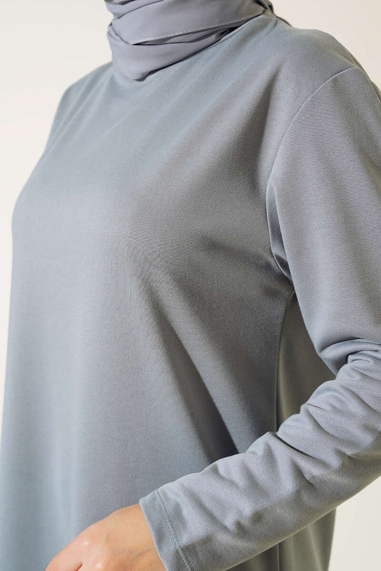 Costume Double Brodé à Jambes Larges Gris