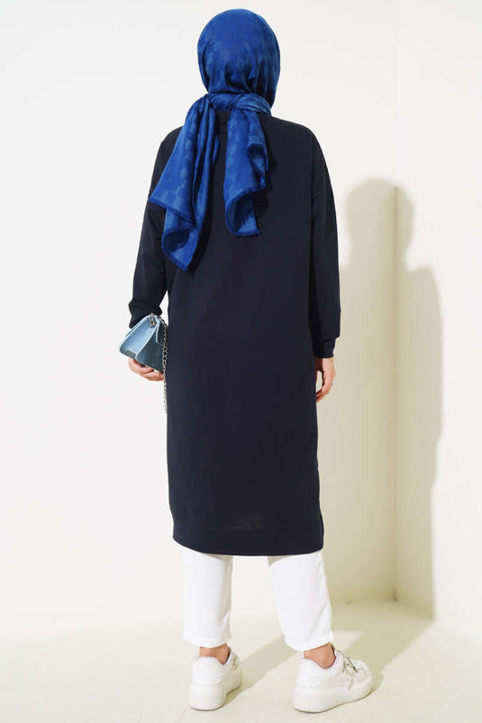 Tunica lunga basic con stemma blu navy