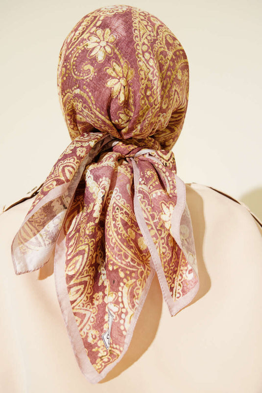 Arya Authentic gemusterter Schal, Softbraun