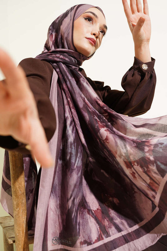 Ashira Muster Bambus Knitter Schal Latte