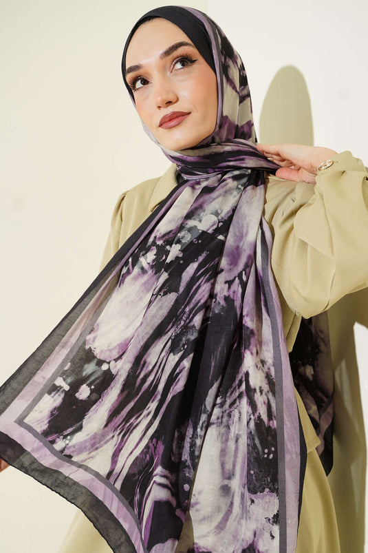 Ashira Muster Bambus Knitter Schal Lila