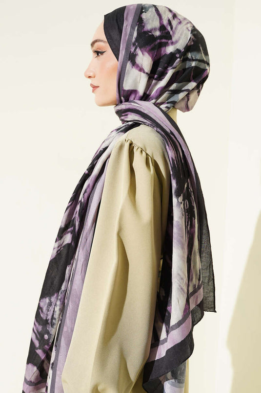 Ashira Muster Bambus Knitter Schal Lila