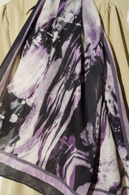 Ashira Muster Bambus Knitter Schal Lila