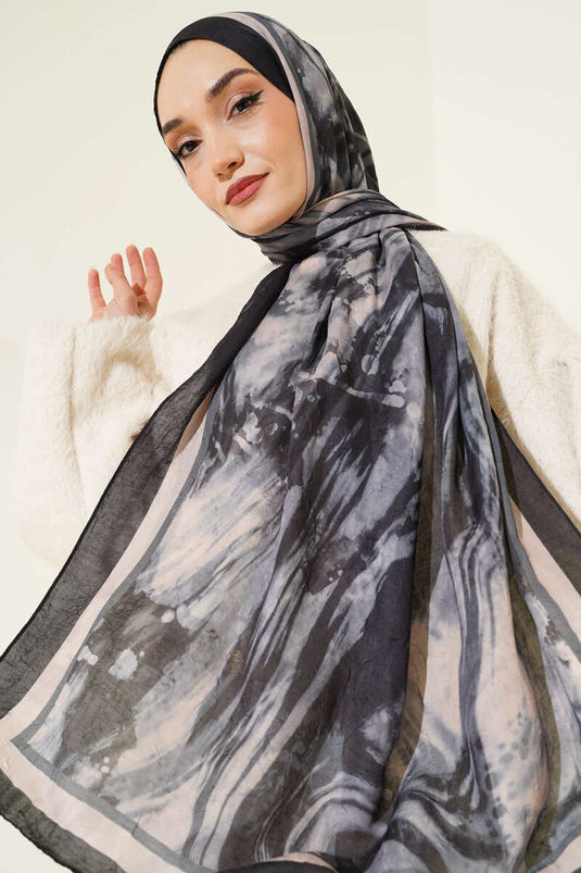 Ashira Desen Bamboe Kreukvrije Sjaal Zwart