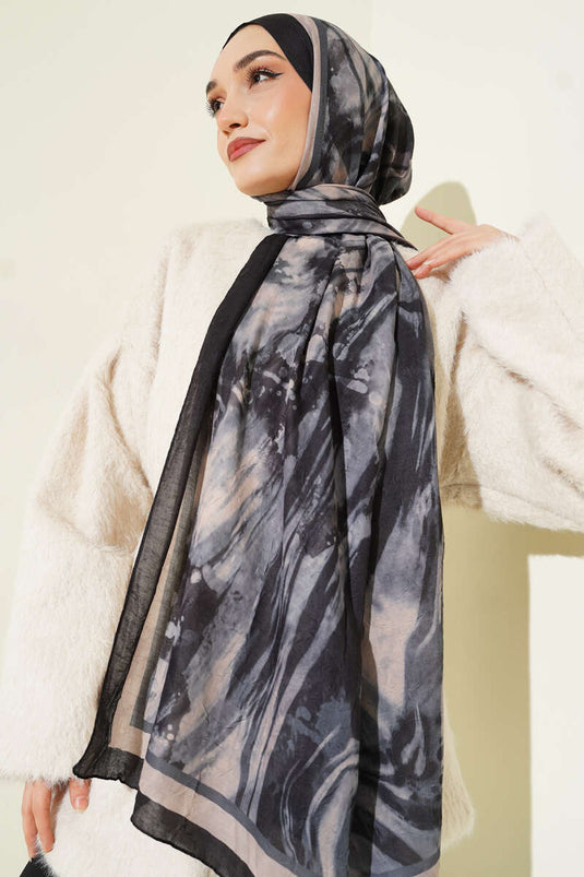 Ashira Desen Bamboe Kreukvrije Sjaal Zwart