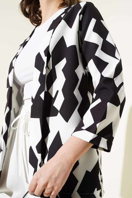 Veste à motif asymétrique blanche