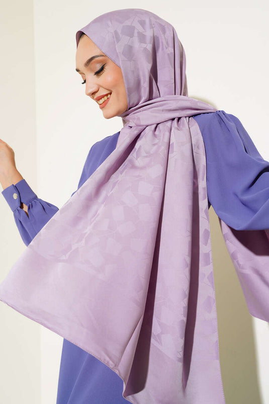 Scialle Jacquard Motivo Asimmetrico Lilla - 25