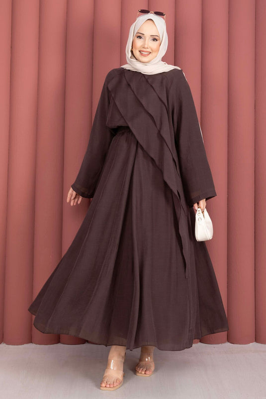 Ensemble jupe à volants asymétriques marron