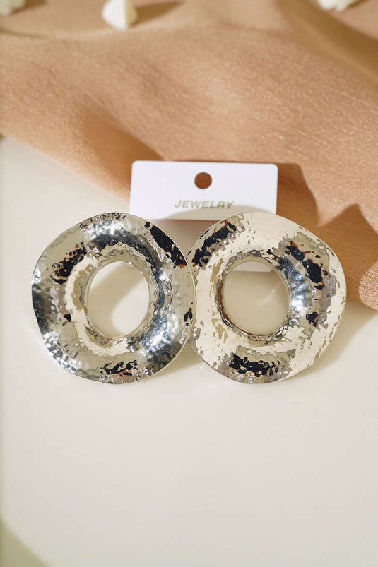 Boucle D'oreille Créole Asymétrique Argent