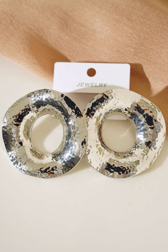 Boucle D'oreille Créole Asymétrique Argent