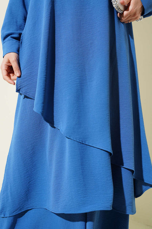 Maillot deux pièces Ayrobin coupe asymétrique bleu