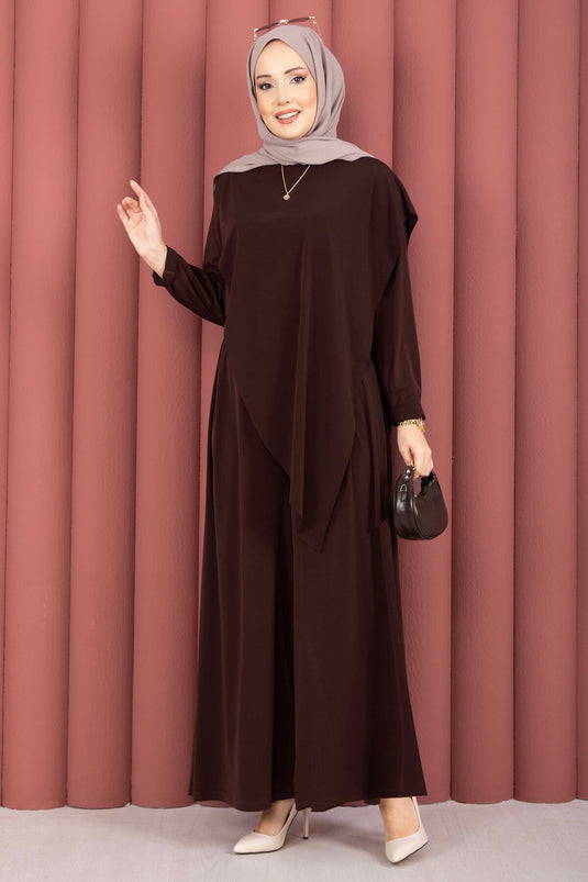 Asimetrik Kesim Sandy İkili Takım Kahve