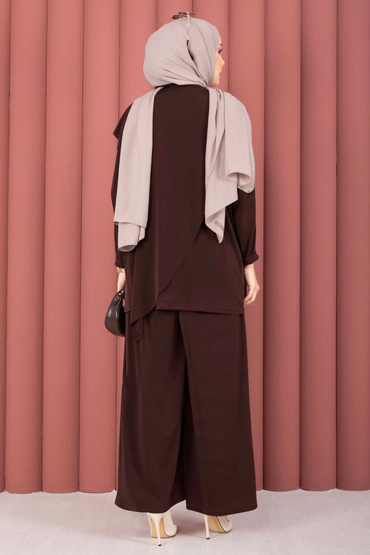 Asimetrik Kesim Sandy İkili Takım Kahve