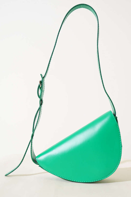 Asymmetrische Schultertasche Grün