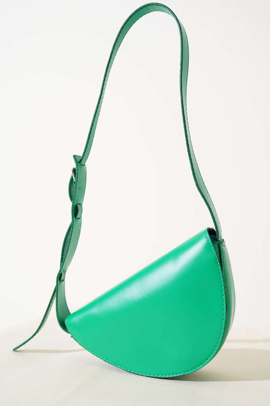 Asymmetrische Schultertasche Grün