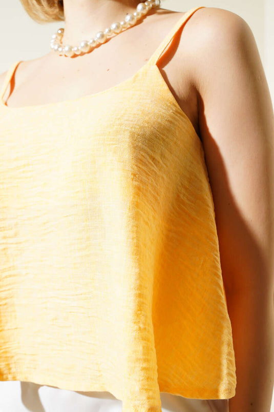 Chemisier orange sans bretelles