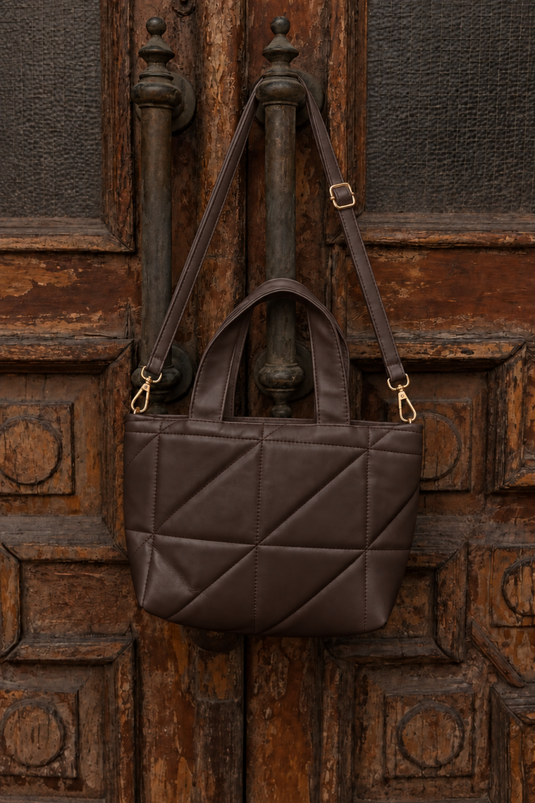 Gepolsterte Schultertasche In Kaffee