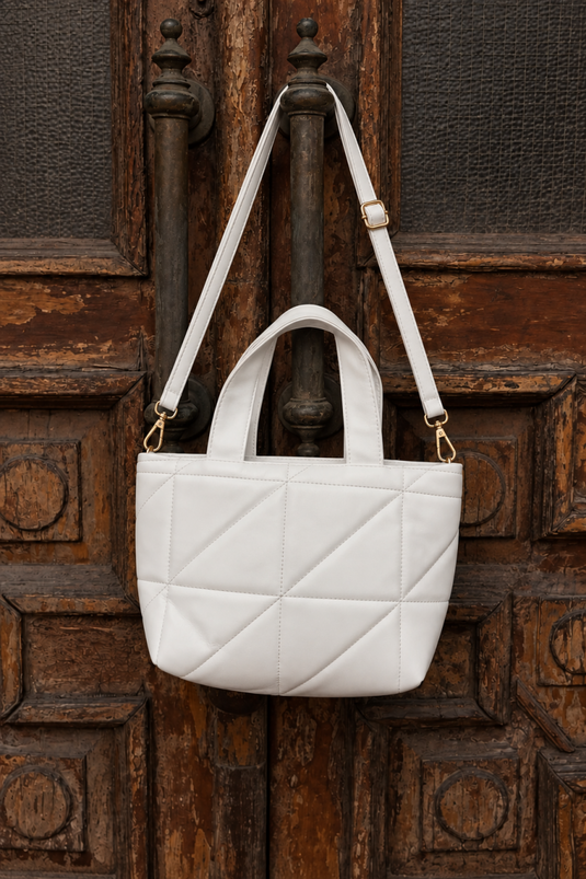 Borsa A Spalla Imbottita Bianca