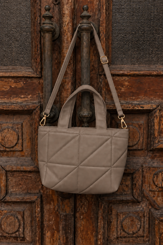 Beige Steppige Schultertasche