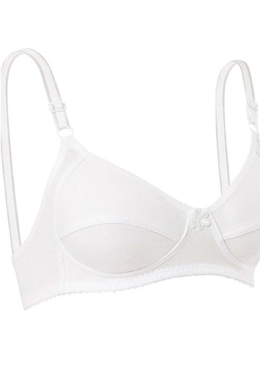 Soutien-gorge en coton peigné blanc à bretelles