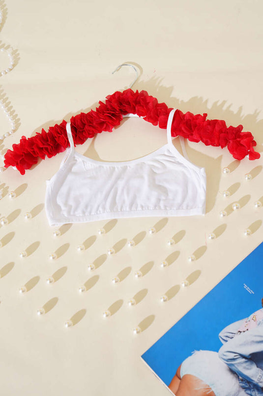 Bustier sans animaux avec bretelles, blanc