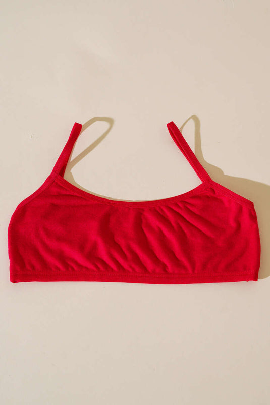 Bustier à bretelles sans jupon bordeaux