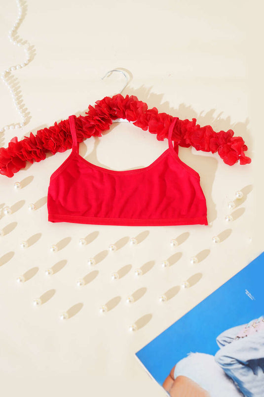 Bustier à bretelles sans jupon bordeaux