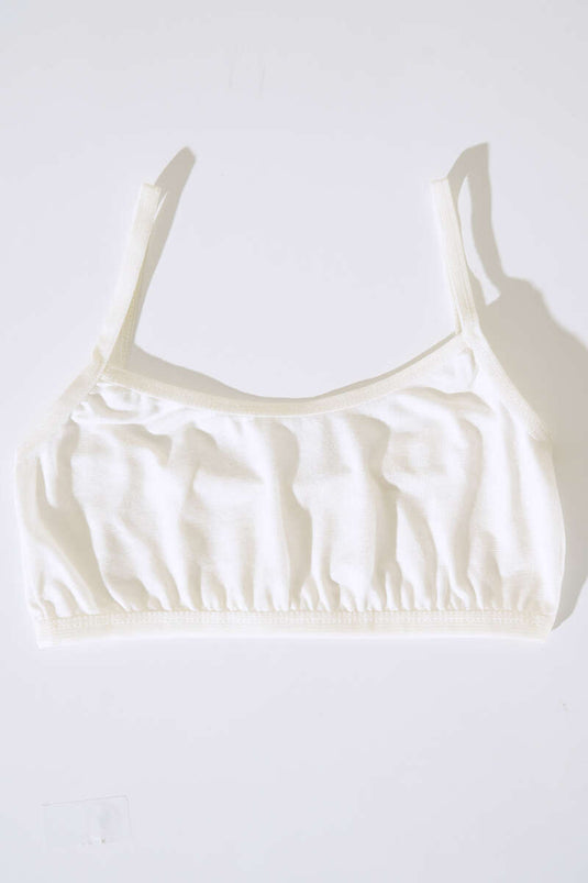 Bustier sans animaux à bretelles couleur écru