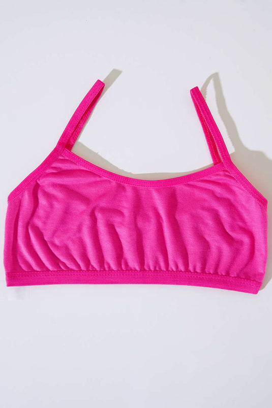 Bustier à bretelles sans jupon fuchsia