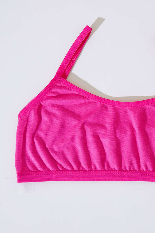 Bustier à bretelles sans jupon fuchsia