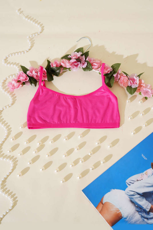 Bustier à bretelles sans jupon fuchsia