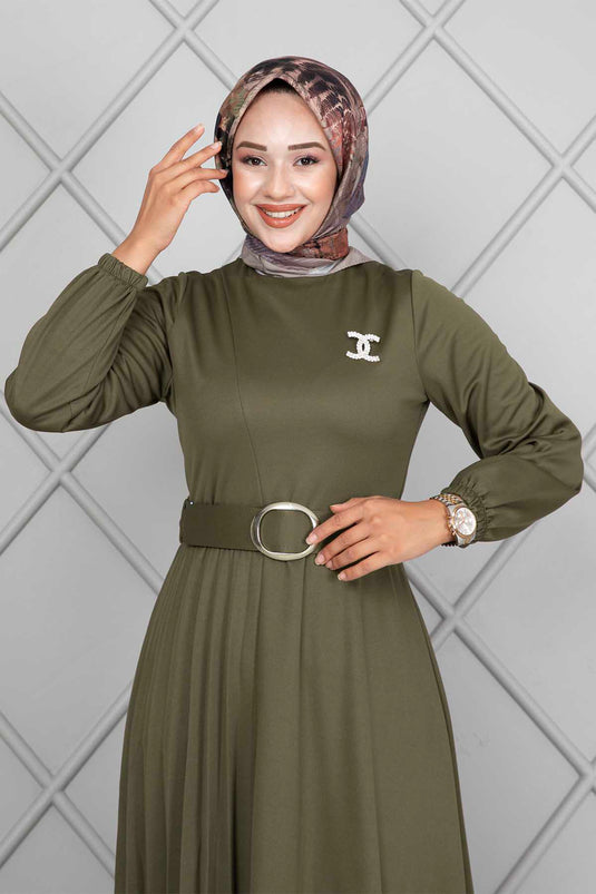 Robe Voile Ceinturée Asmara Kaki