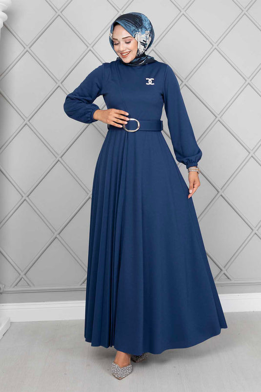 Robe hijab ceinturée Asmara Indigo