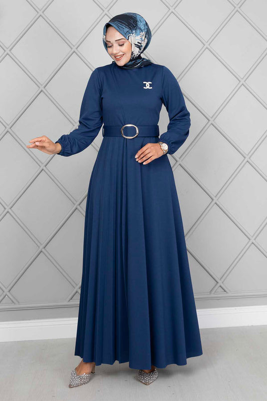 Robe hijab ceinturée Asmara Indigo